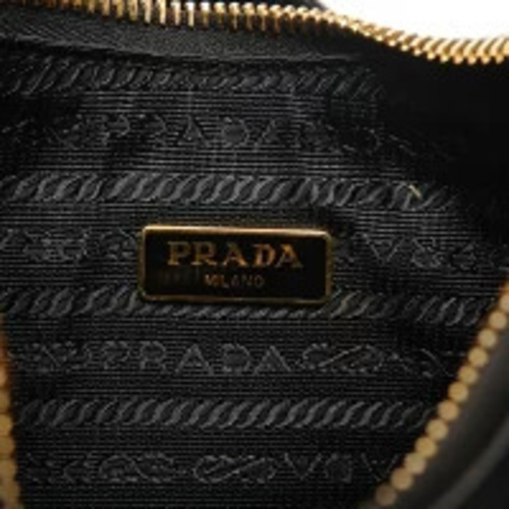 Prada Saffiano Leather Triangle Logo Edition Shoulder Bag Black - Picture 9 of 13